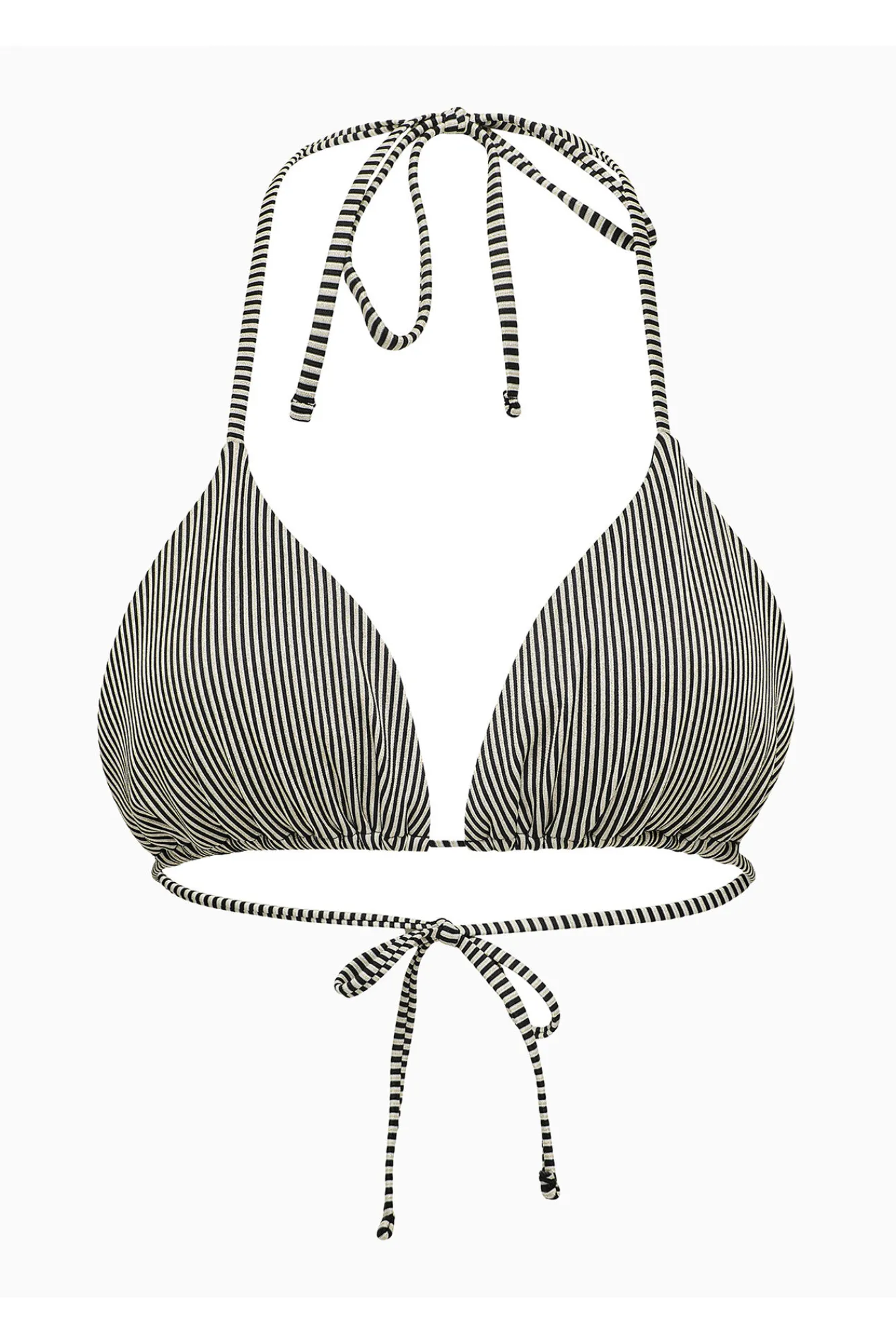 Only Top de bikini triangular lurex rayas