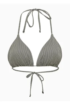Only Top de bikini triangular lurex rayas