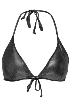 Only Top de bikini triangular metalizado