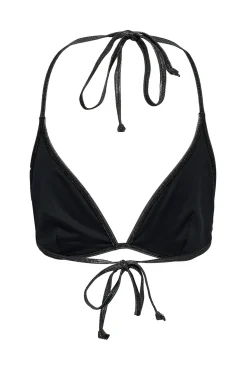 Only Top de bikini triangular metalizado