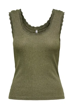 Only Top de lurex cuello redondo escotado