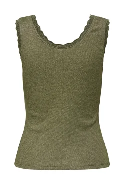 Only Top de lurex cuello redondo escotado