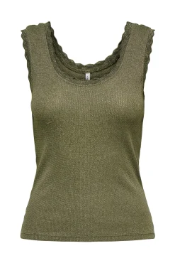 Only Top de lurex cuello redondo escotado
