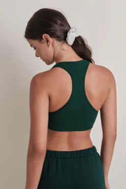 HI&BYE Top deportivo seamless canalé oscuro