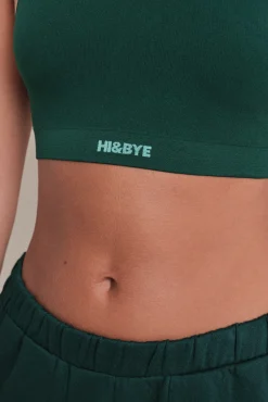 HI&BYE Top deportivo seamless canalé oscuro