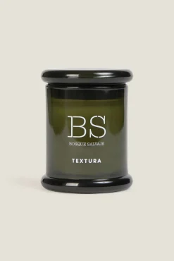 Textura Vela aromática bosque salvaje