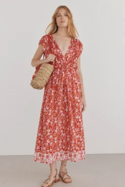 Pedro del Hierro Vestido caftán largo estampado