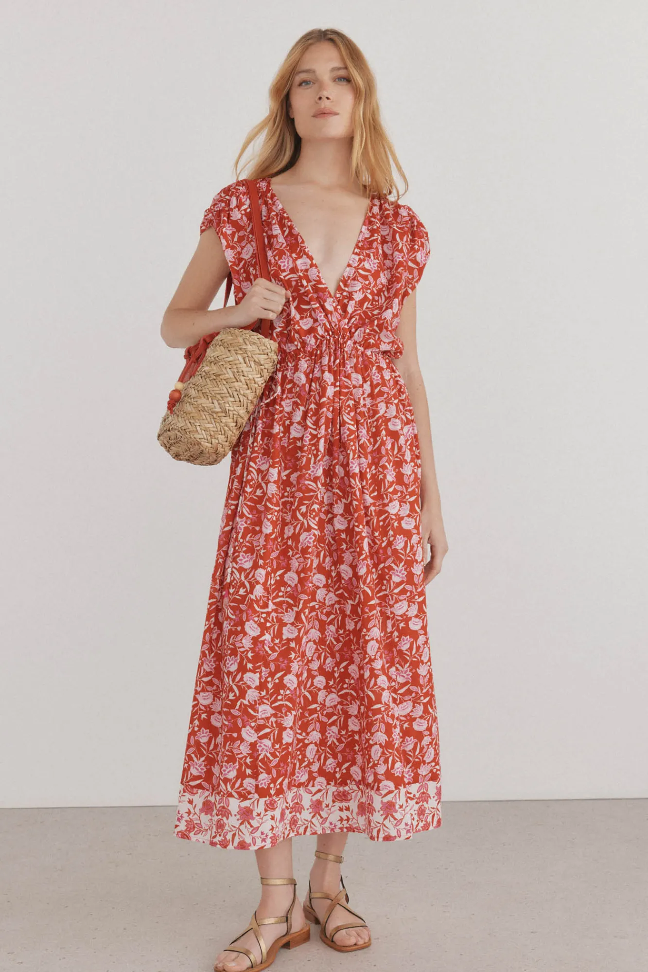Pedro del Hierro Vestido caftán largo estampado