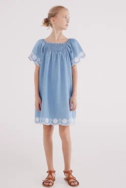Crianças Springfield Kids Vestido corto denim niña