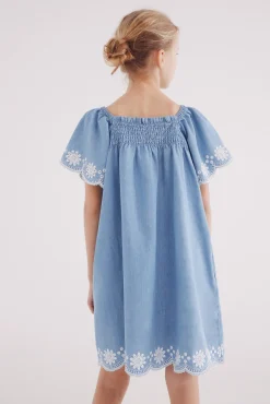 Crianças Springfield Kids Vestido corto denim niña