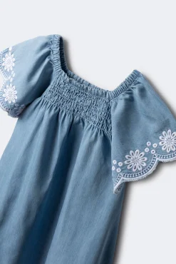 Crianças Springfield Kids Vestido corto denim niña