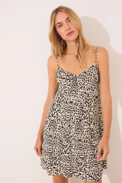 Women'secret Vestido corto tirantes animal print