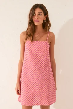 Women'secret Vestido corto tirantes cuadros vichy