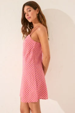 Women'secret Vestido corto tirantes cuadros vichy