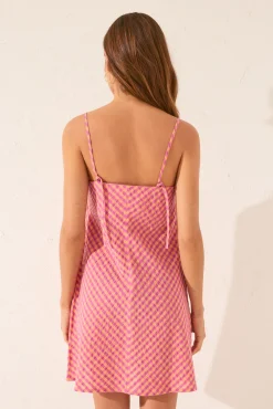 Women'secret Vestido corto tirantes cuadros vichy