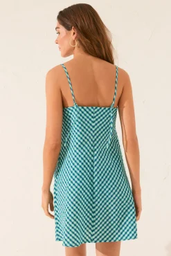 Women'secret Vestido corto tirantes cuadros vichy verde
