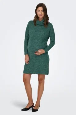 Only Maternity Vestido de punto corto cuello vuelto premamá