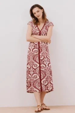 Cortefiel Vestido escote pico contraste