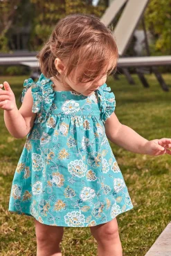 Crianças Gocco Vestido estampado flores azul claro