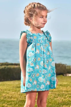 Crianças Gocco Vestido estampado flores azul claro