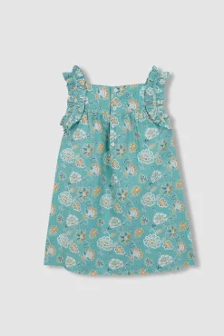Crianças Gocco Vestido estampado flores azul claro