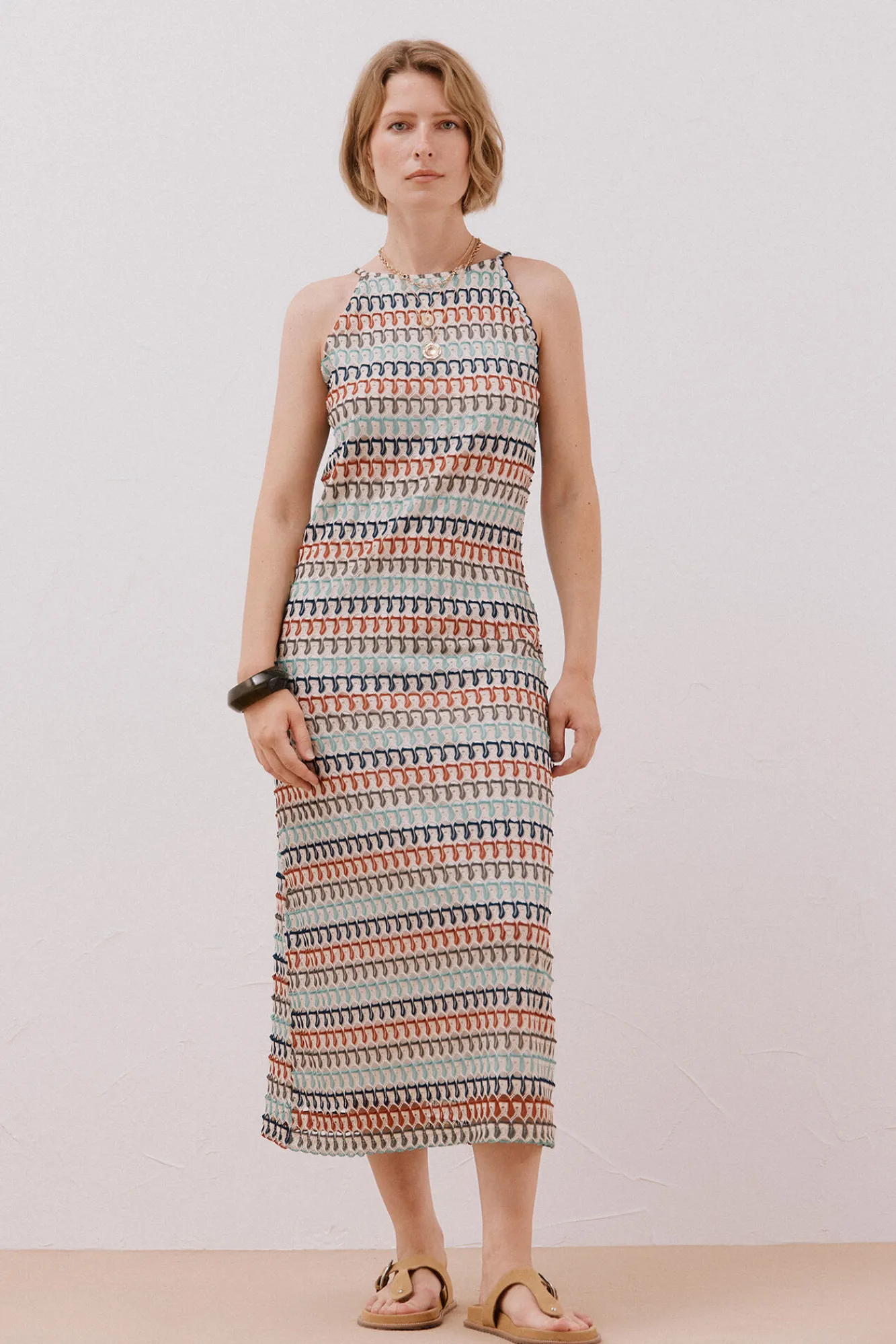 Slowlove Vestido halter multicolor