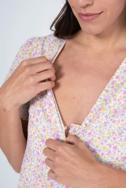 Ohma! Vestido lactancia estampado con botones