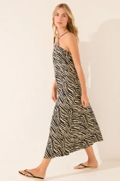 Women'secret Vestido largo animal print