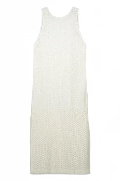 Roxy Vestido largo crochet crudo