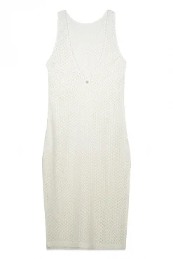 Roxy Vestido largo crochet crudo