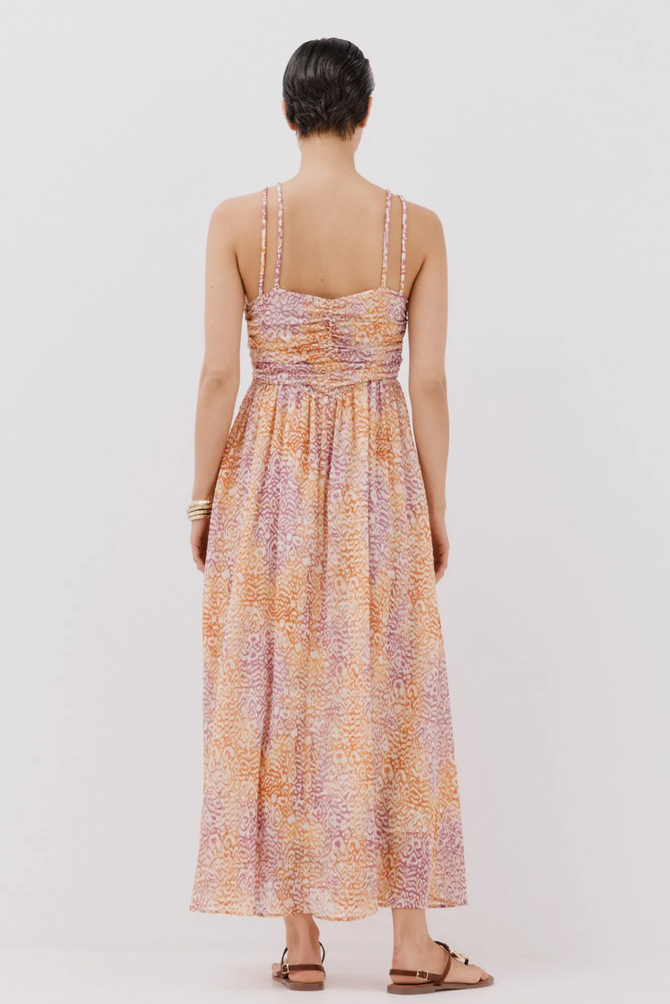 Cortefiel Vestido largo estampado tirantes