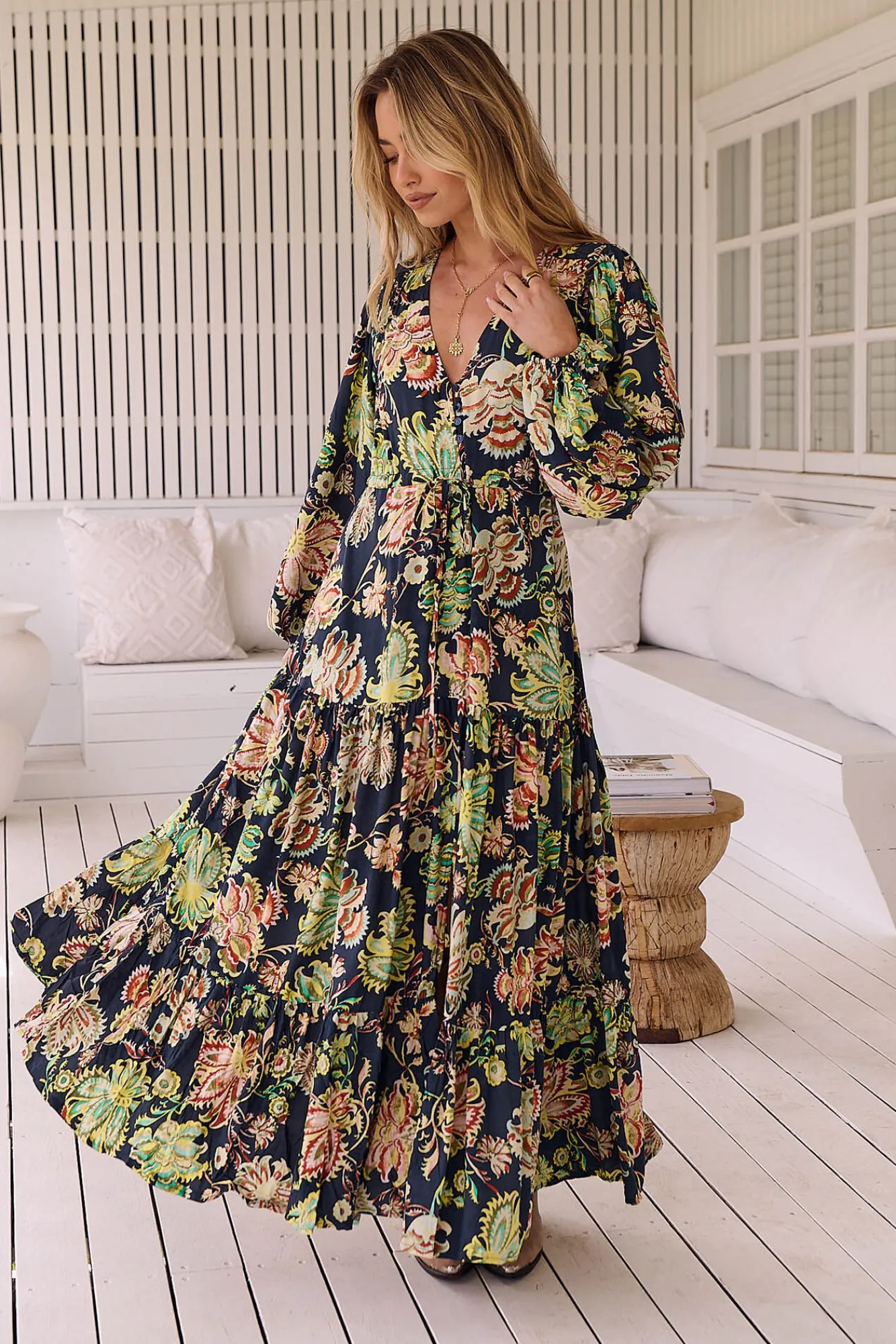 Jaase Vestido largo estampado Teresa