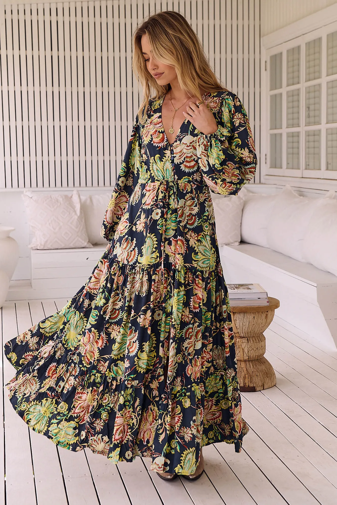 Jaase Vestido largo estampado Teresa