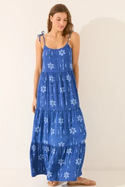 Women'secret Vestido largo floral azul