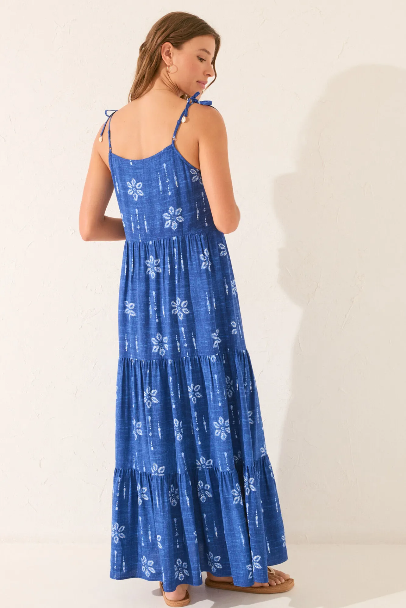 Women'secret Vestido largo floral azul