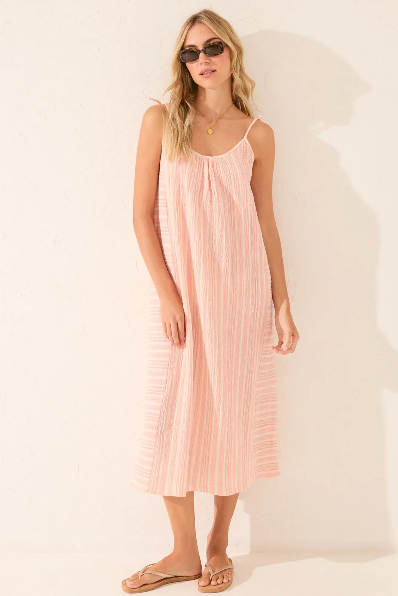 Women'secret Vestido largo raya tejida
