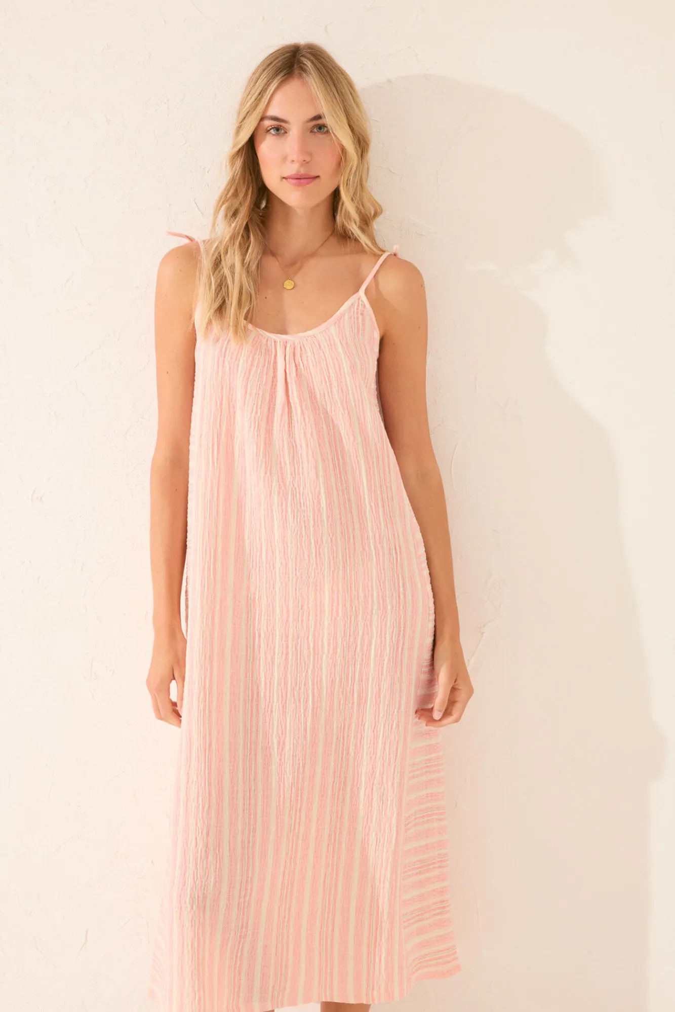 Women'secret Vestido largo raya tejida