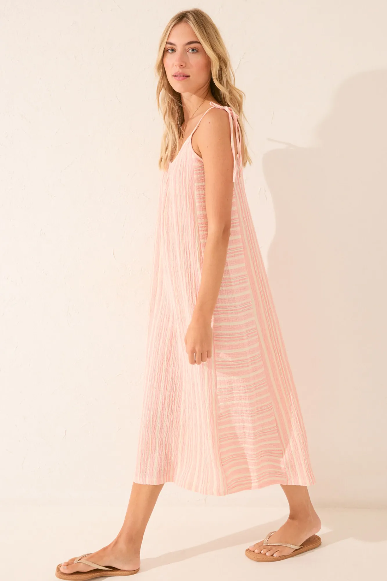 Women'secret Vestido largo raya tejida