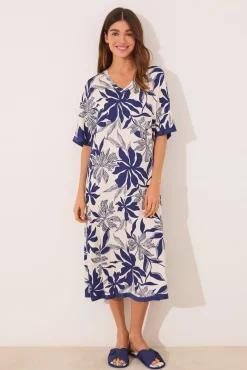 Women'secret Vestido largo satén print flores