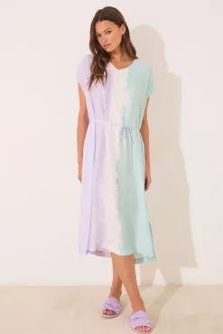 Women'secret Vestido largo tie-dye viscosa
