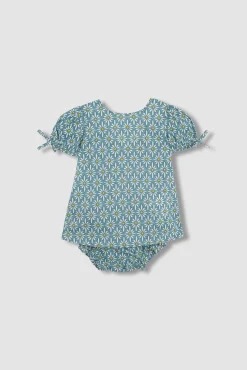 Crianças Gocco Vestido manga abullonada con estampado de flores