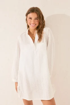 Women'secret Vestido midi algodón bordado suizo