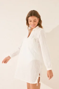Women'secret Vestido midi algodón bordado suizo