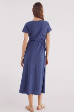 Springfield Vestido midi bordado suizo circular