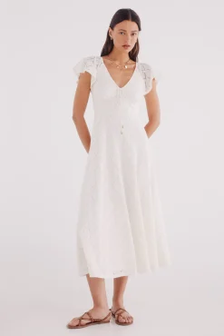 Springfield Vestido midi calados
