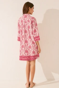 Women'secret Vestido midi camisero estampado hojas