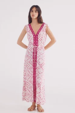 Springfield Vestido midi cenefa central estampado