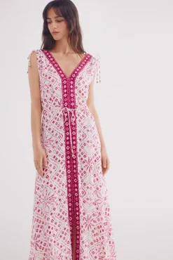 Springfield Vestido midi cenefa central estampado
