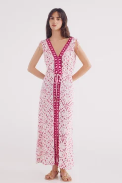 Springfield Vestido midi cenefa central estampado