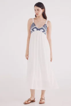 Springfield Vestido midi combinado crochet